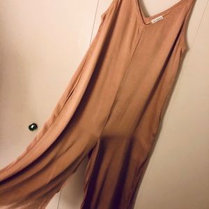 LACAUSA Pink Satin Jumpsuit